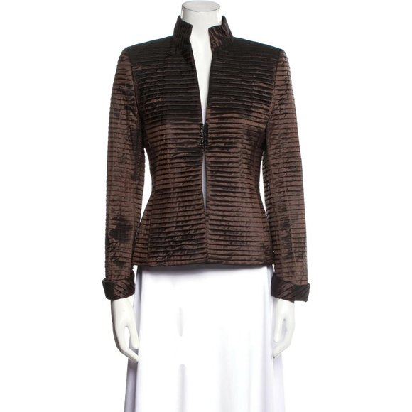 AKRIS Pleated Evening Bronze Jacket Size Small - Picture 2 of 5